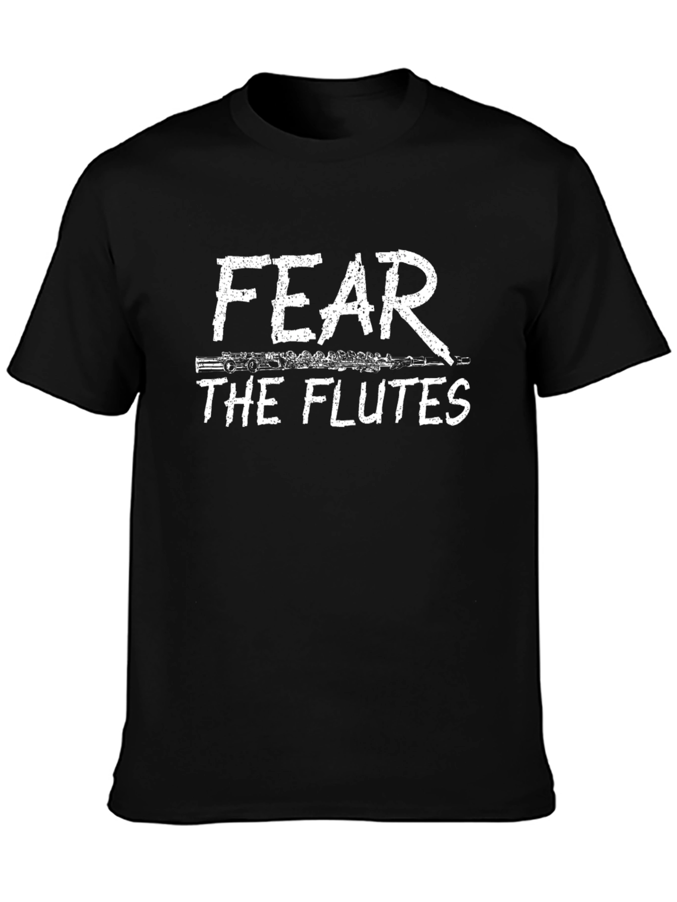 Fear The Flutes Graphic Tee - Black Cotton T-Shirt