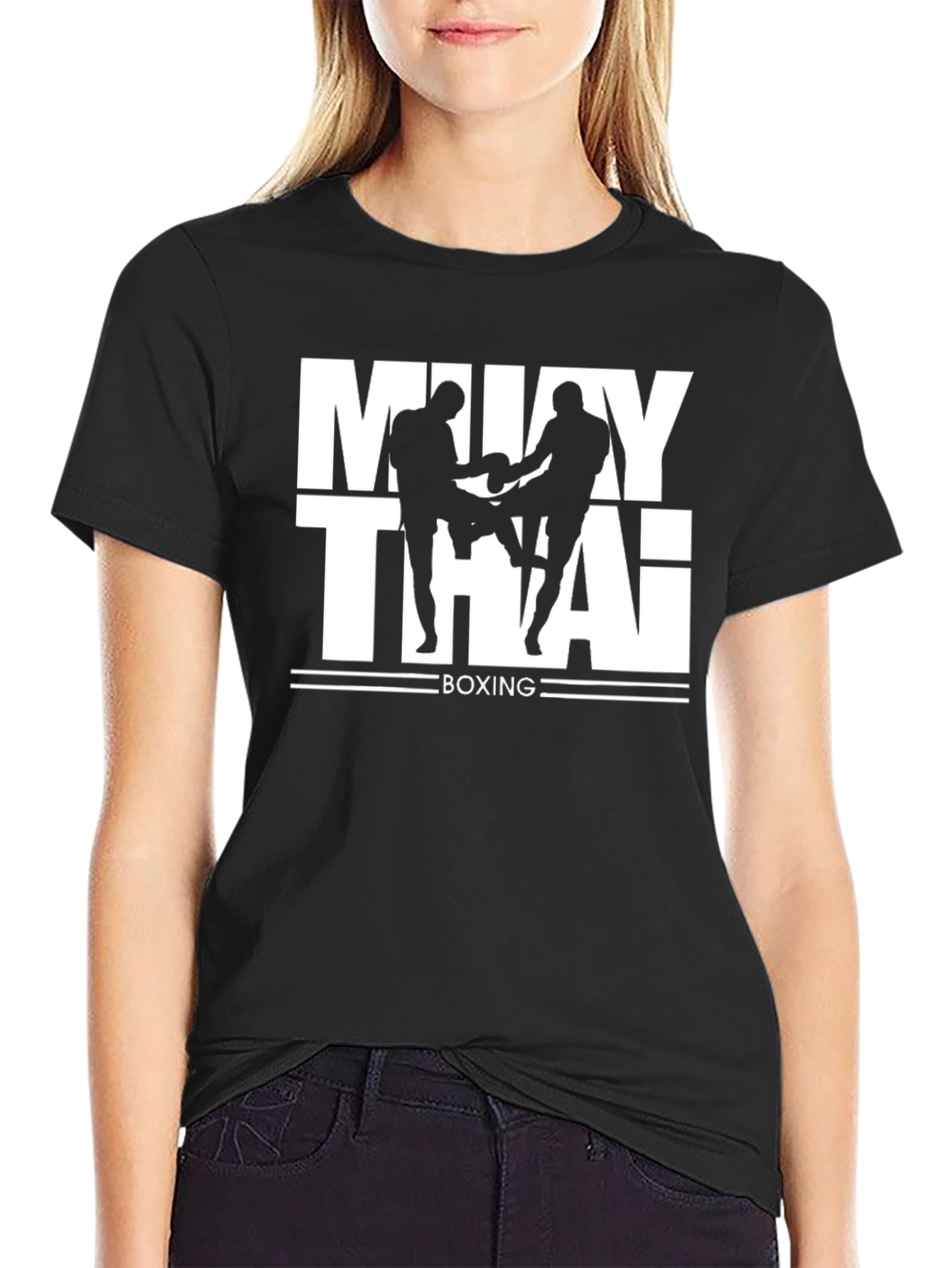 Muay Thai Boxing Graphic T-Shirt - Black