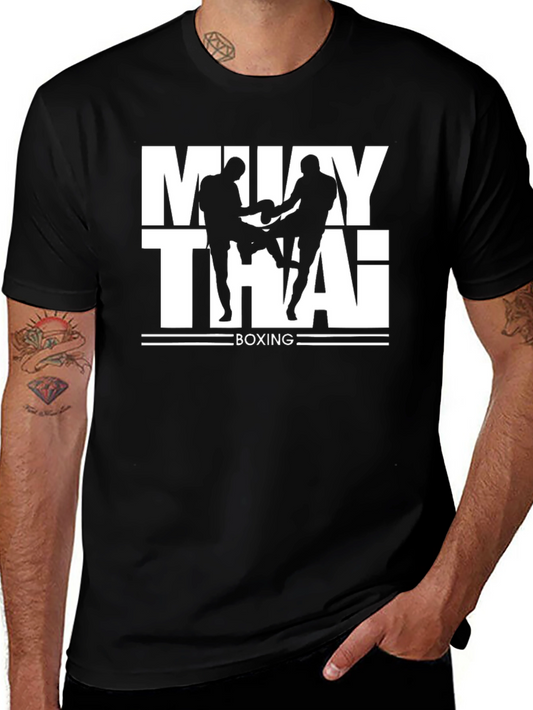 Muay Thai Boxing Graphic T-Shirt - Black