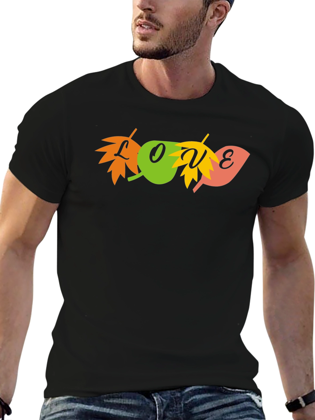 Autumn Love Leaf Graphic Tee