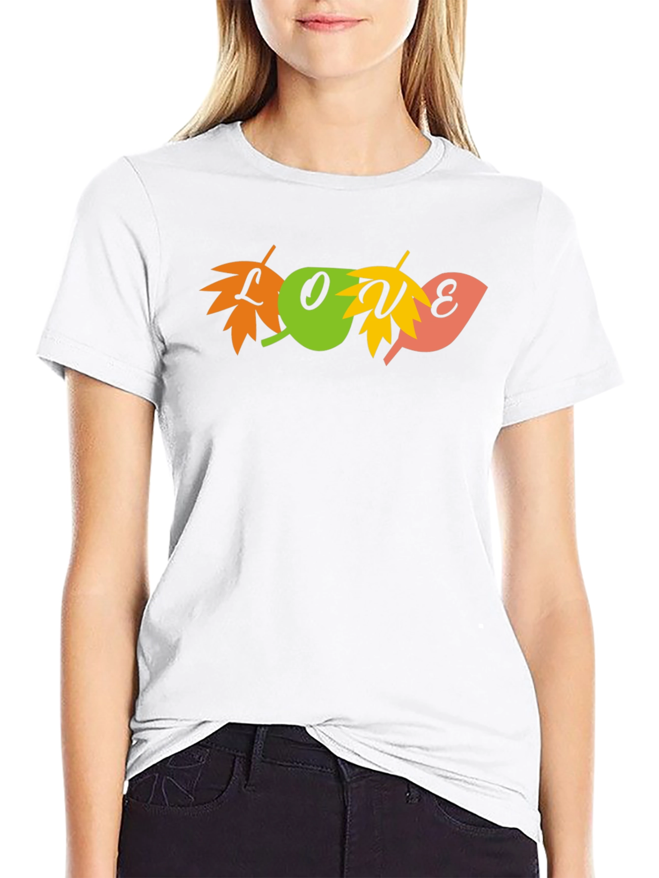 Autumn Love Leaf Graphic Tee