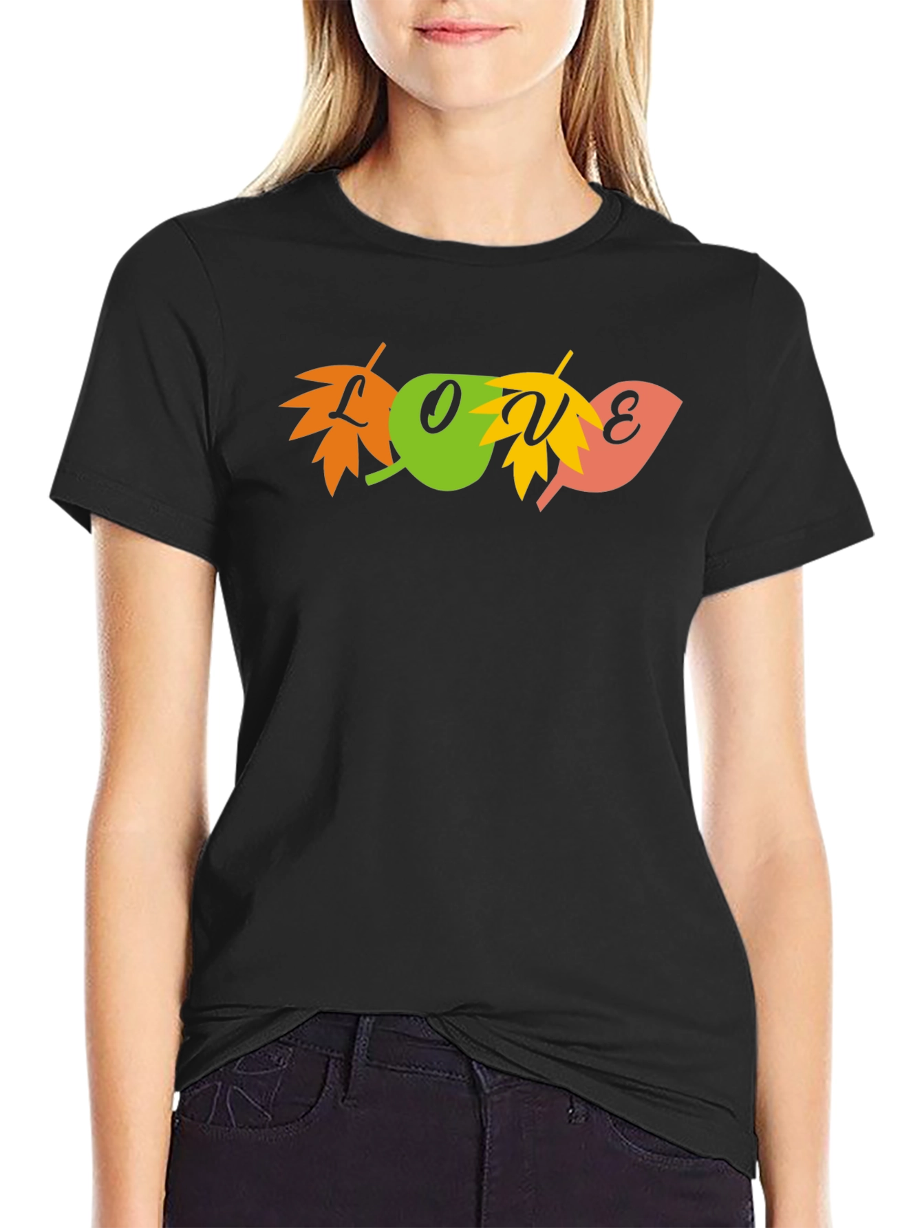 Autumn Love Leaf Graphic Tee