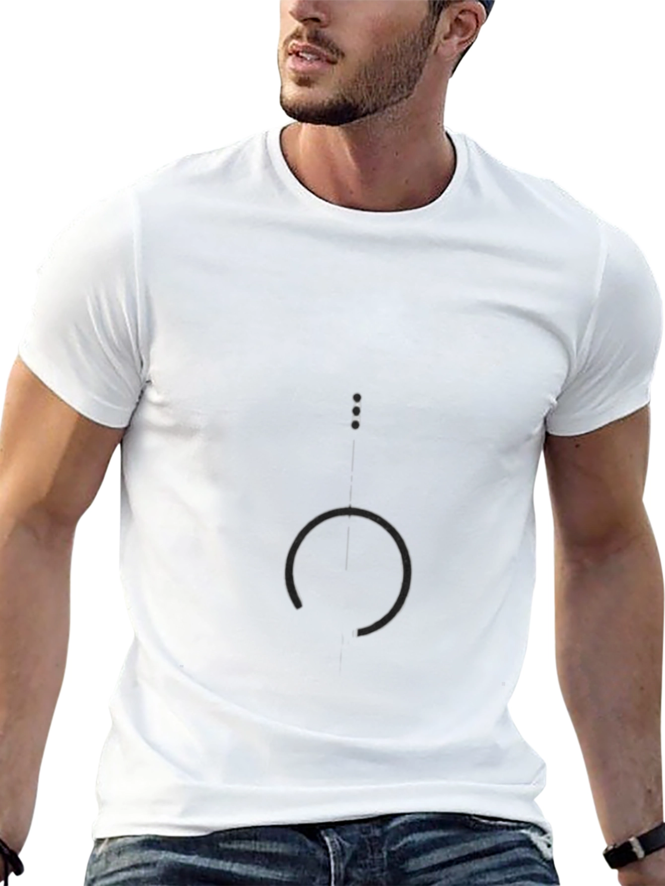 Abstract Graphic Print Black T-Shirt
