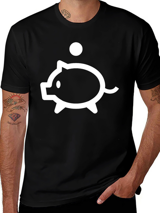 Piggy Bank Graphic Tee - Black