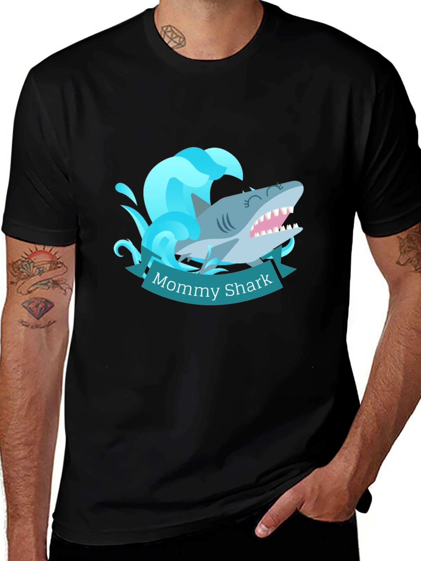 Mommy Shark T-Shirt - Cute Cartoon Ocean Tee