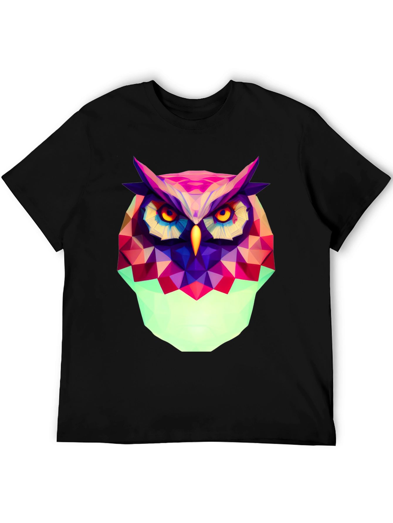 Geometric Owl Graphic Tee - Modern Art Style