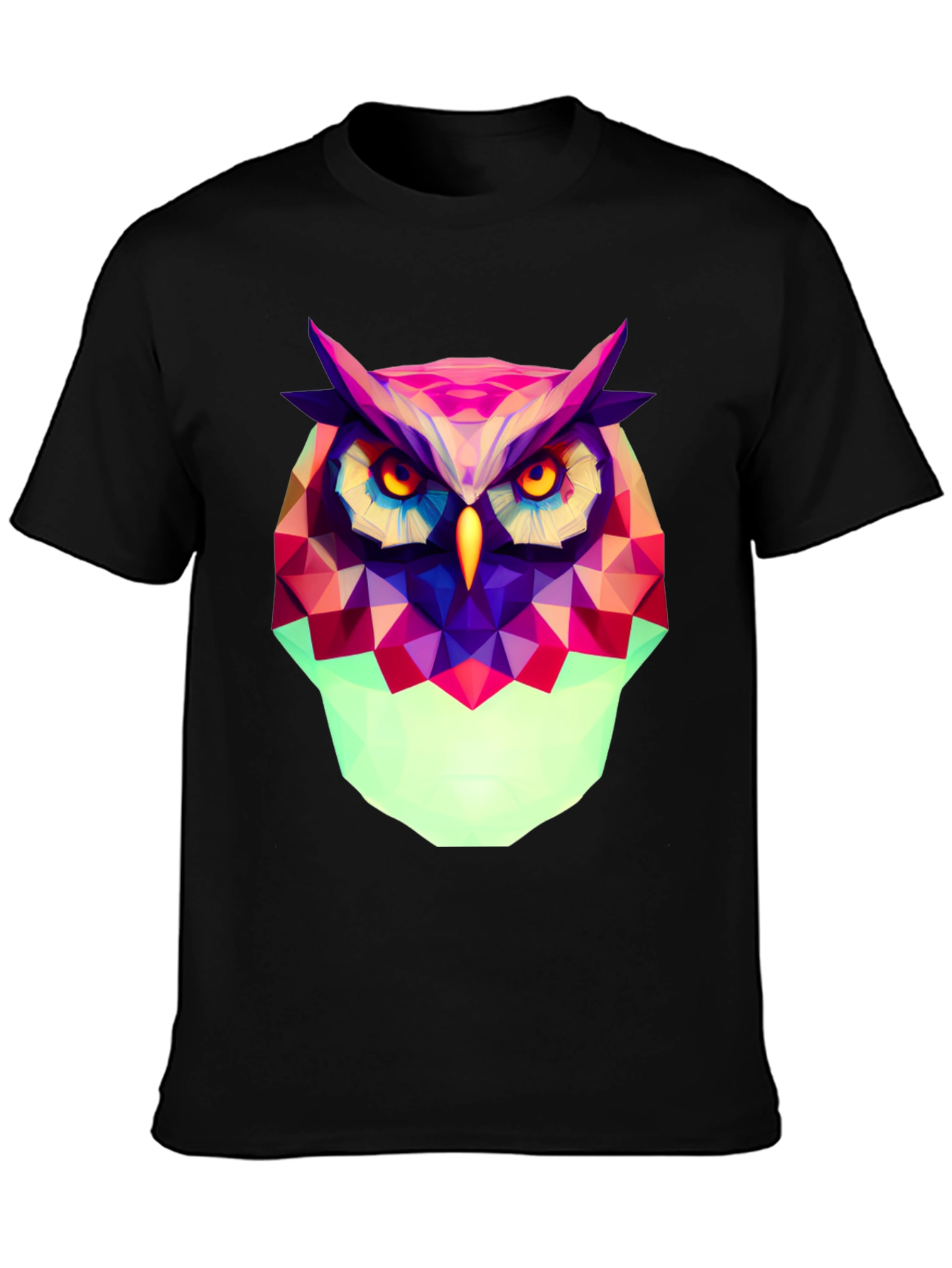 Geometric Owl Graphic Tee - Modern Art Style