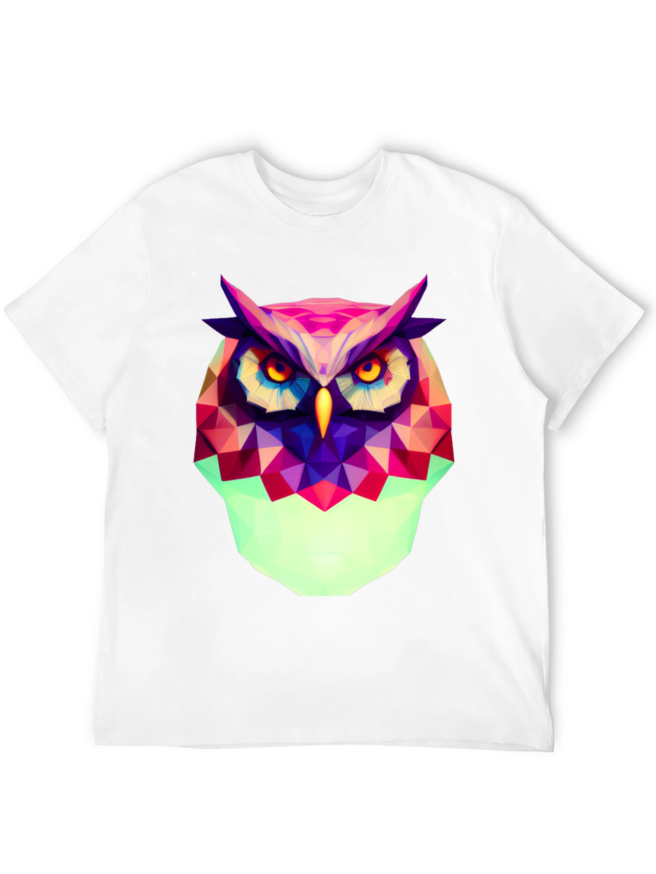 Geometric Owl Graphic Tee - Modern Art Style