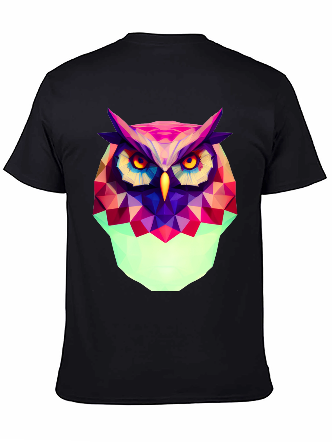 Geometric Owl Graphic Tee - Modern Art Style