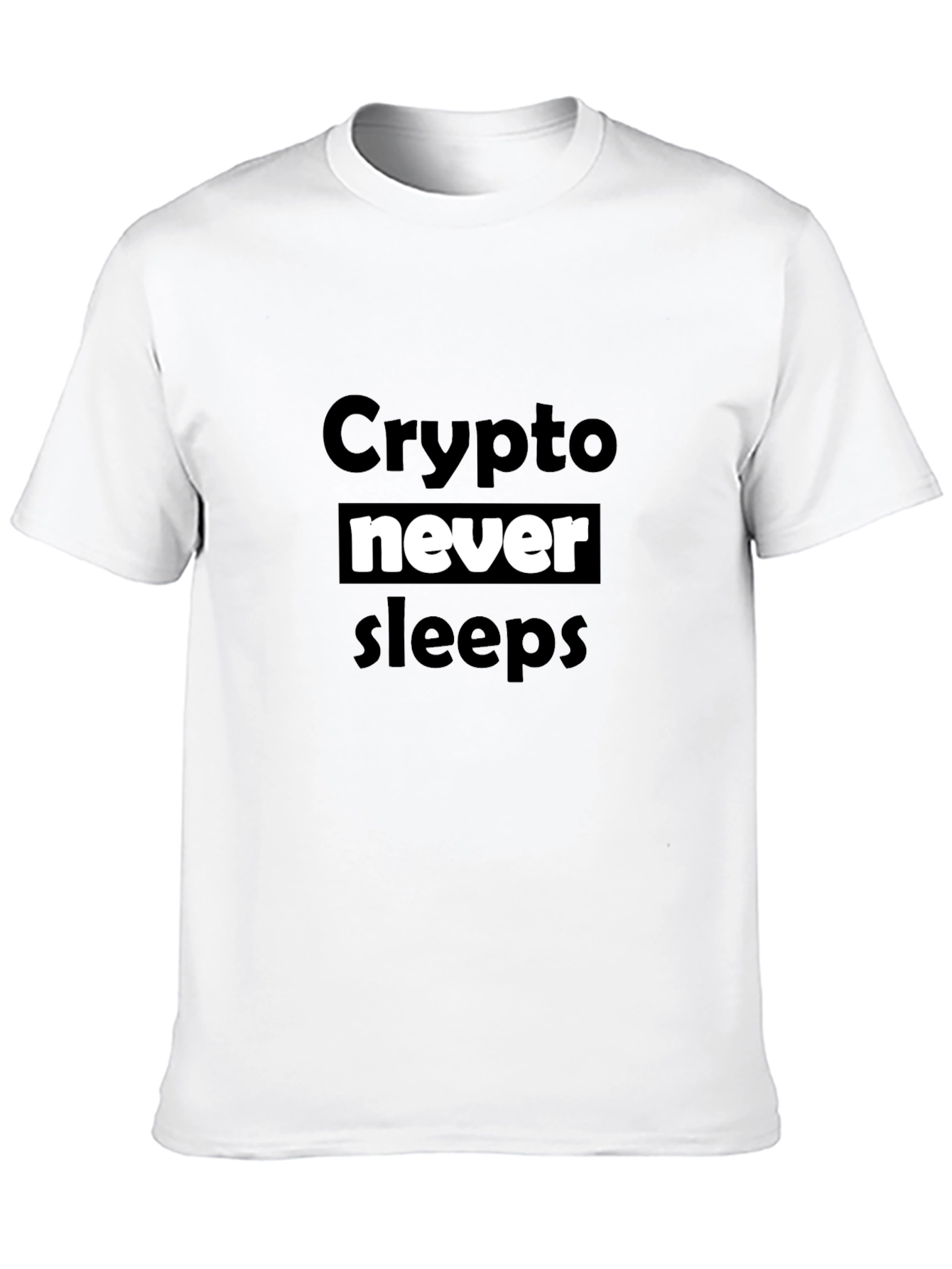 Crypto Never Sleeps Black T-Shirt
