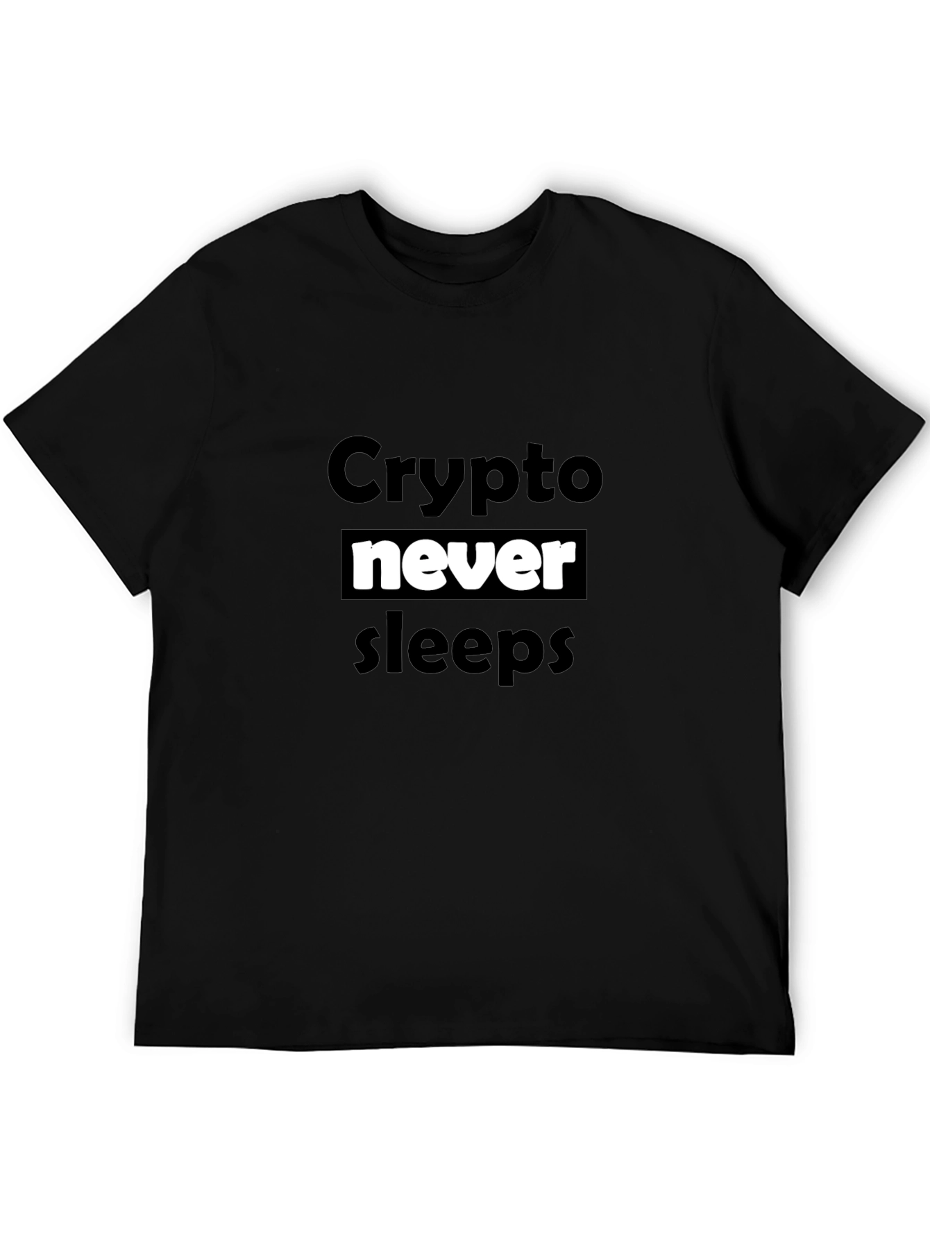Crypto Never Sleeps Black T-Shirt