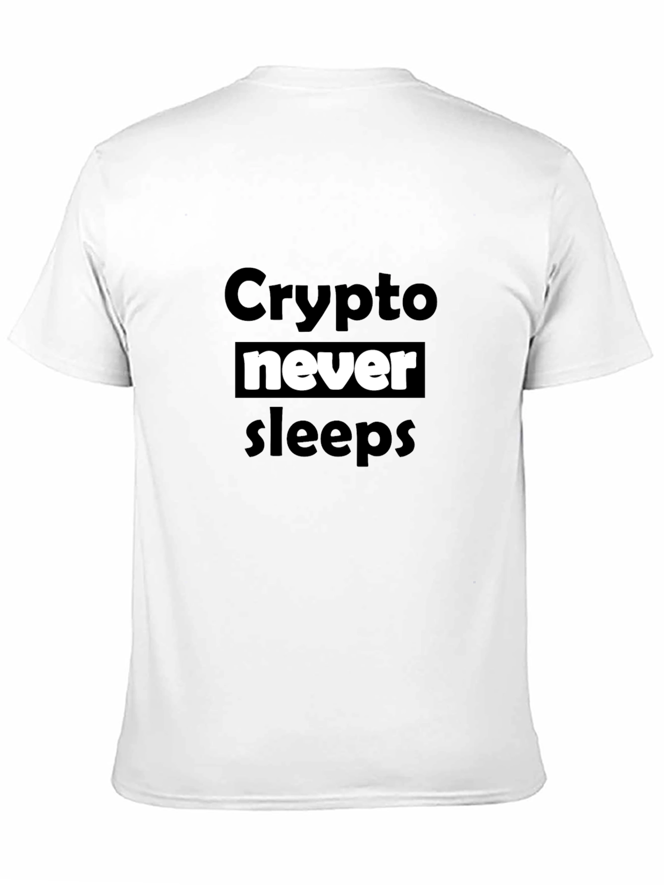 Crypto Never Sleeps Black T-Shirt