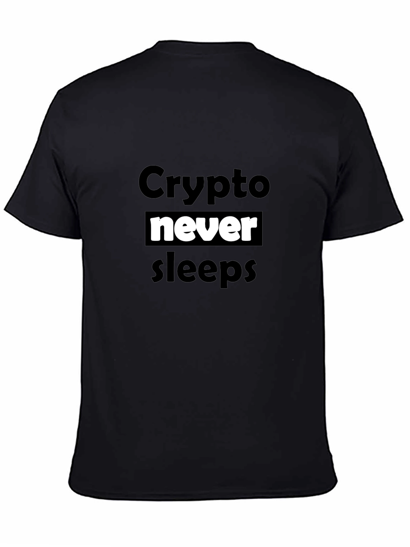Crypto Never Sleeps Black T-Shirt