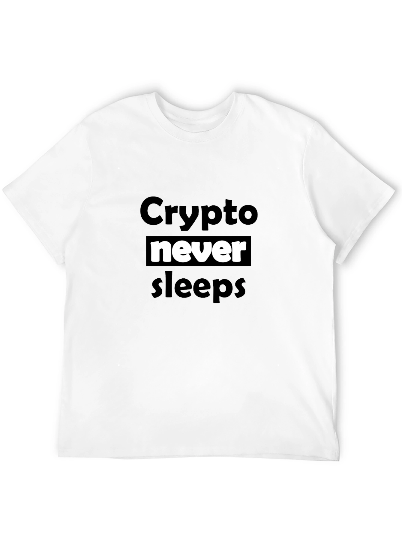 Crypto Never Sleeps Black T-Shirt