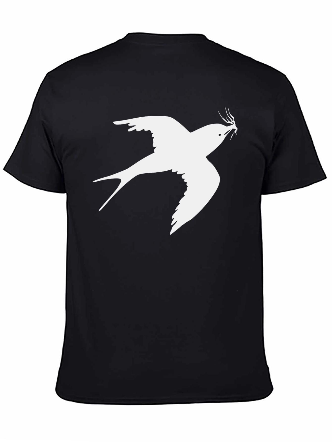Swallow Print Mens Black T-Shirt