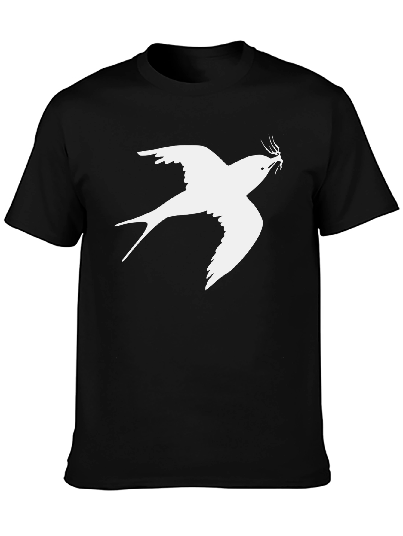 Swallow Print Mens Black T-Shirt