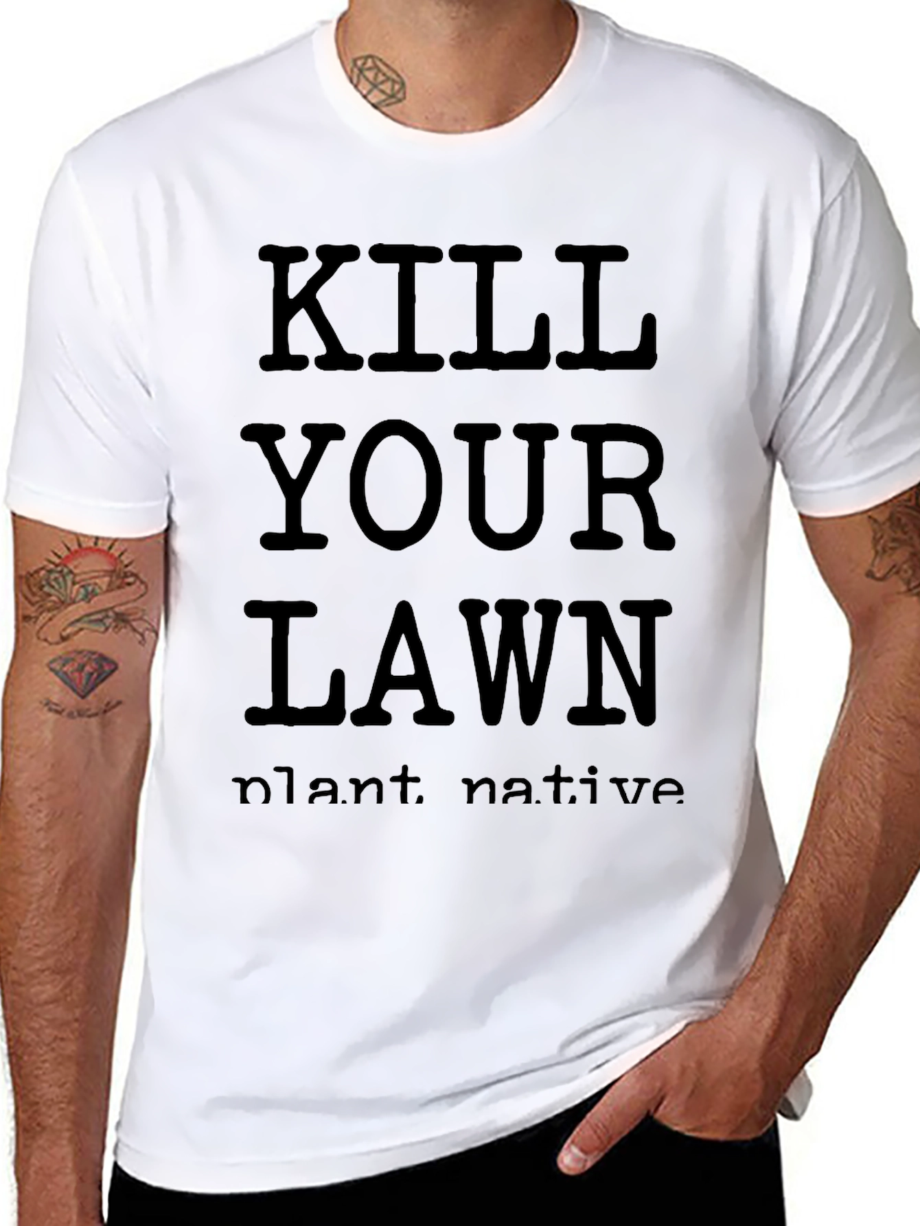 Kill Your Lawn Plant Native Black T-Shirt