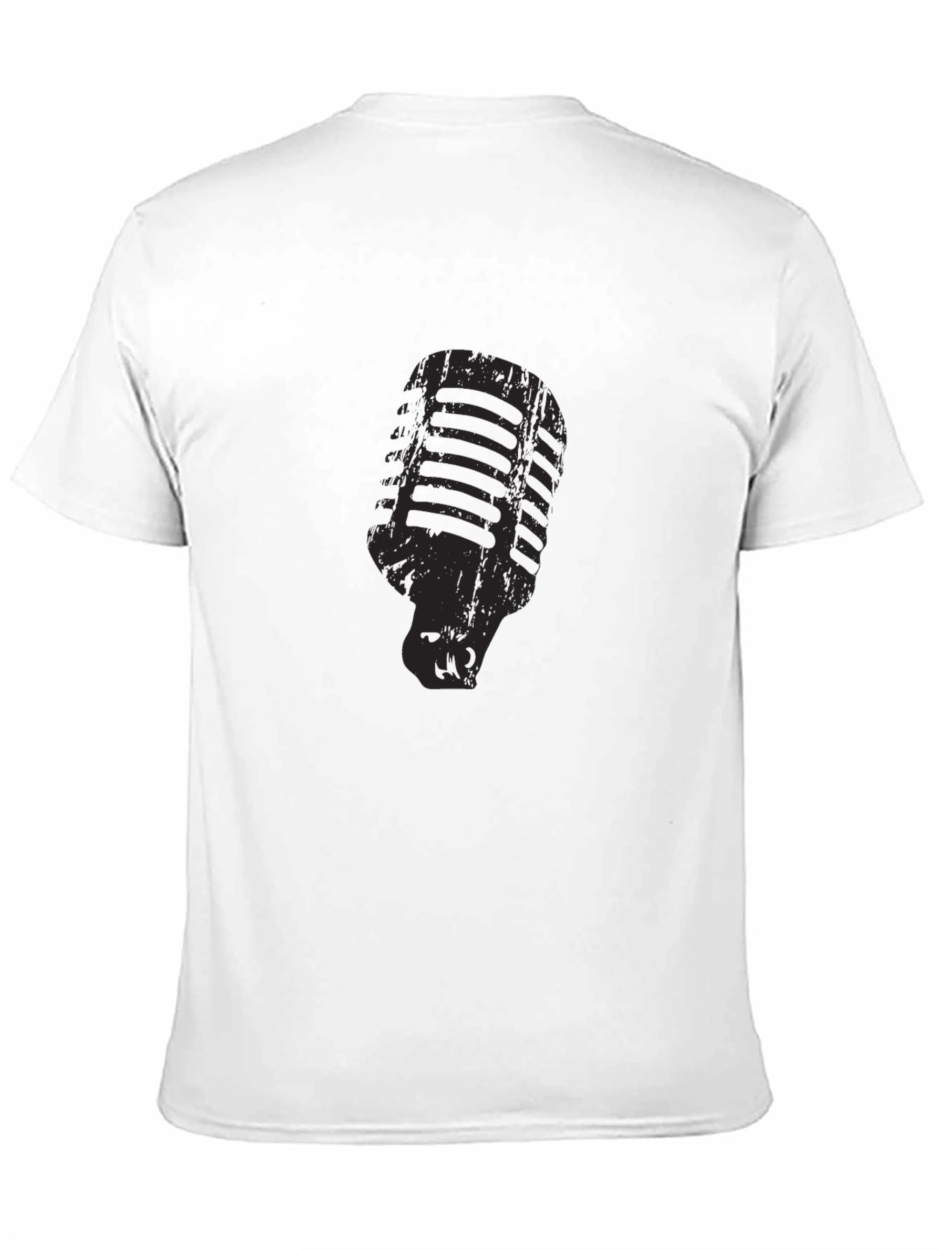 Retro Microphone Graphic Black T-Shirt