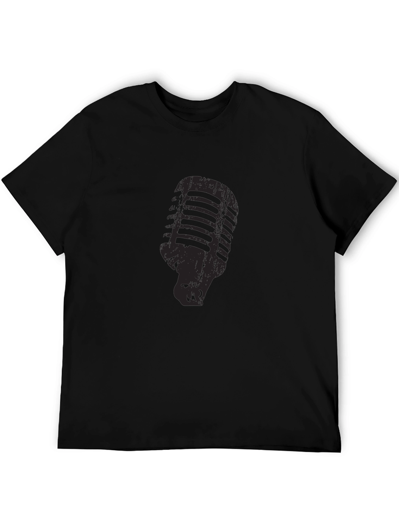 Retro Microphone Graphic Black T-Shirt