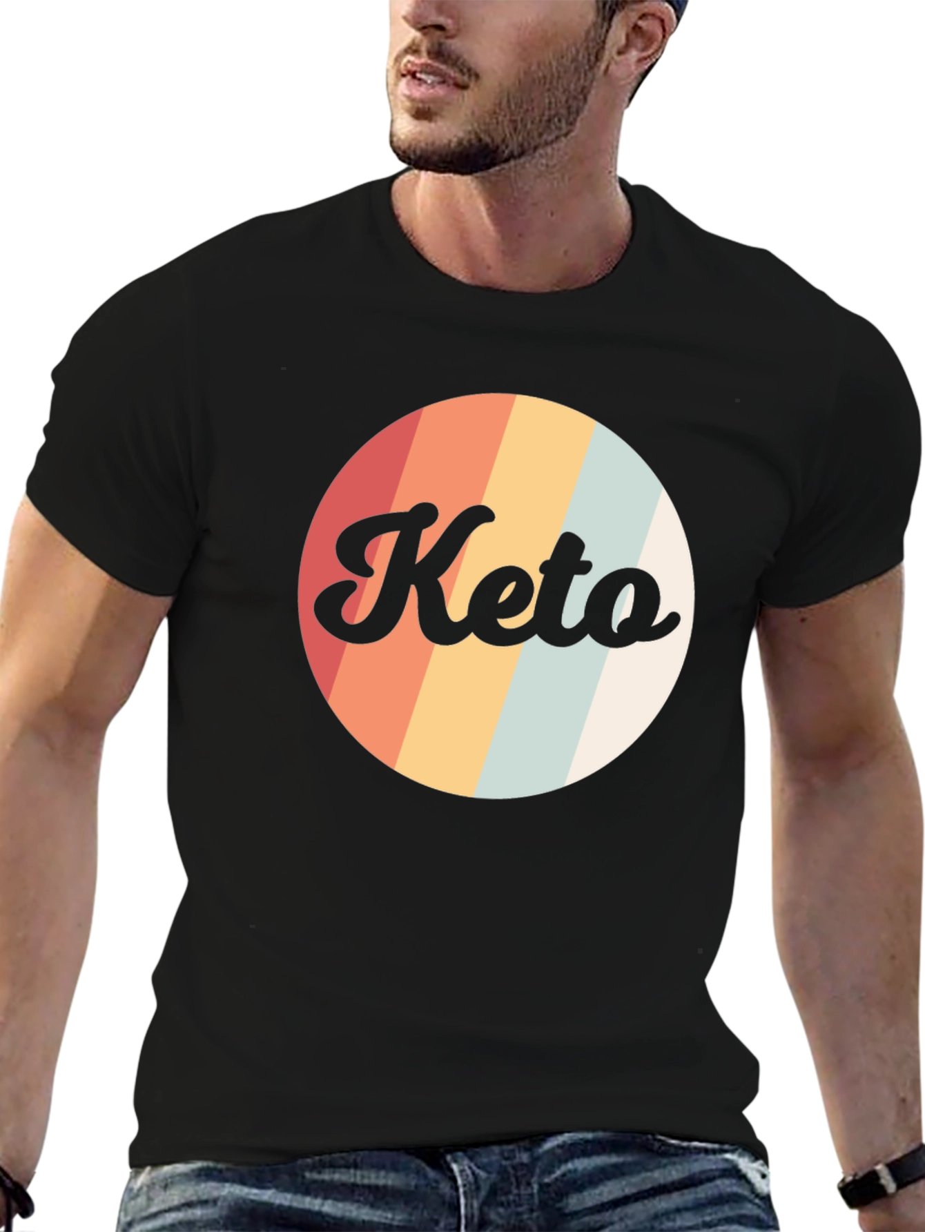 Retro Keto Graphic Tee - Mens Black T-Shirt