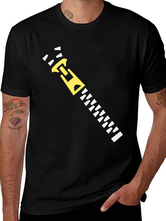 Zipper Graphic Tee - Funny Novelty T-Shirt