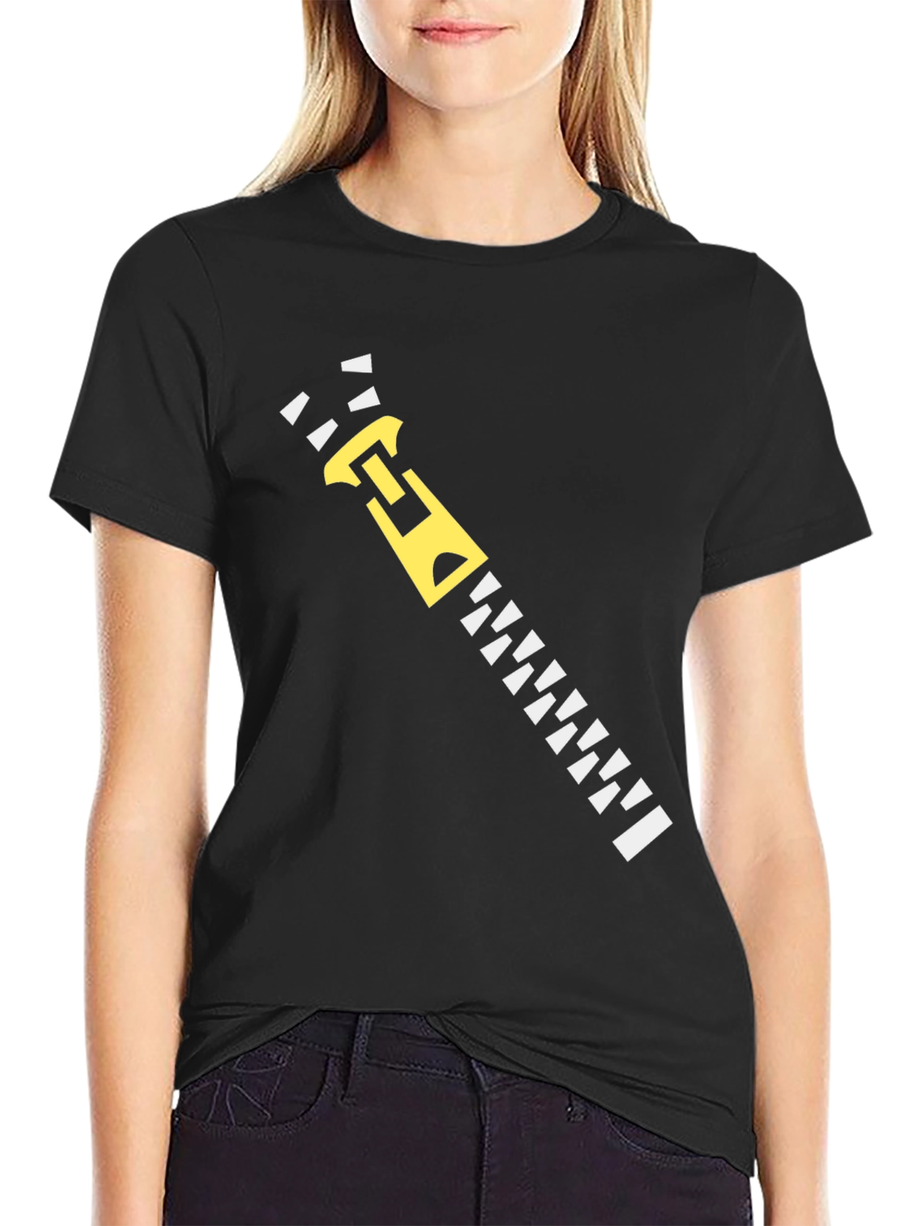 Zipper Graphic Tee - Funny Novelty T-Shirt