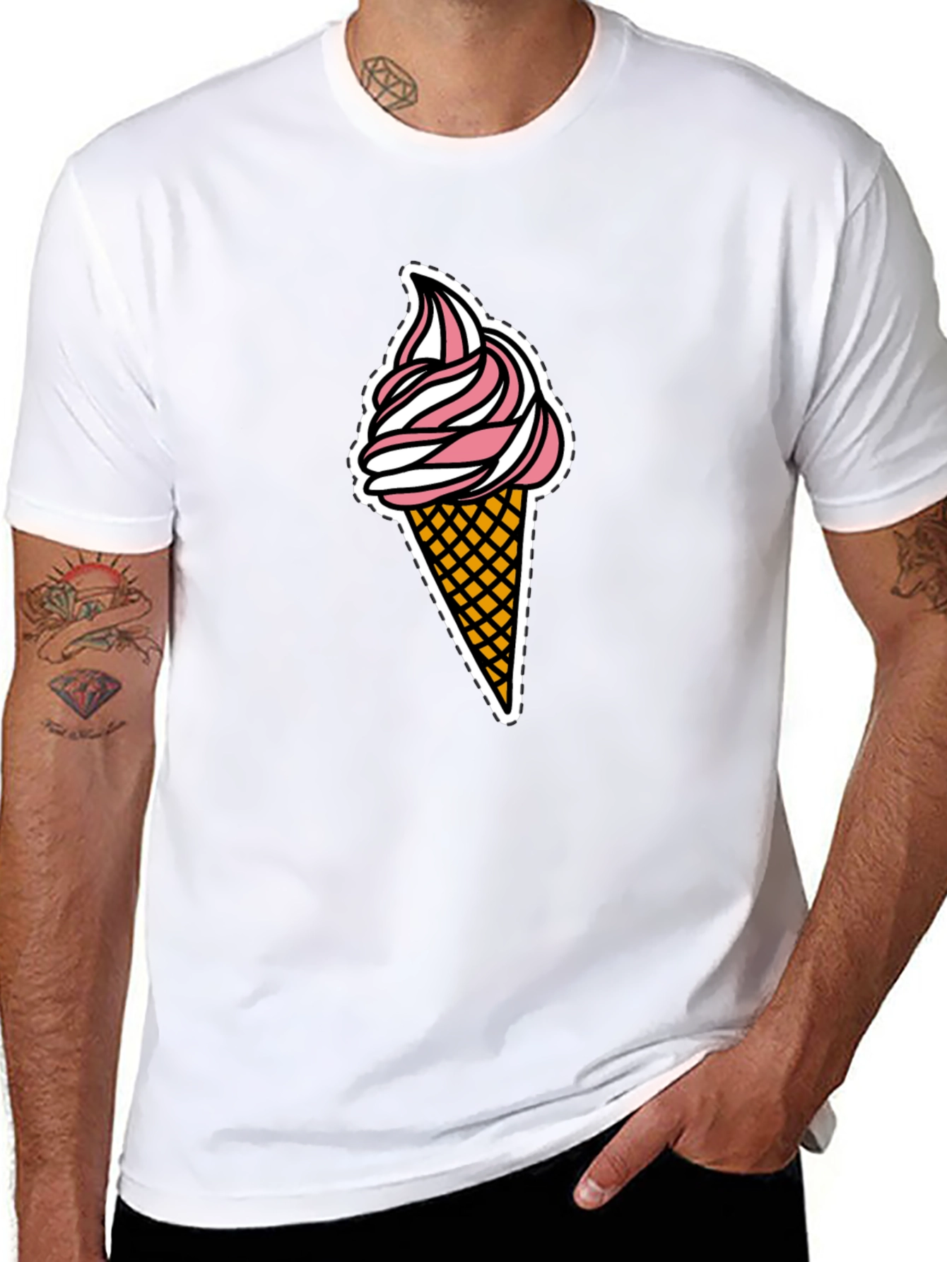 Ice Cream Graphic T-Shirt - Black