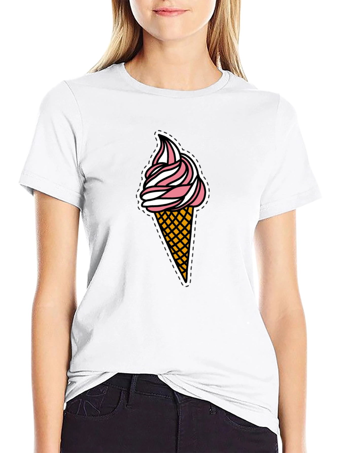 Ice Cream Graphic T-Shirt - Black