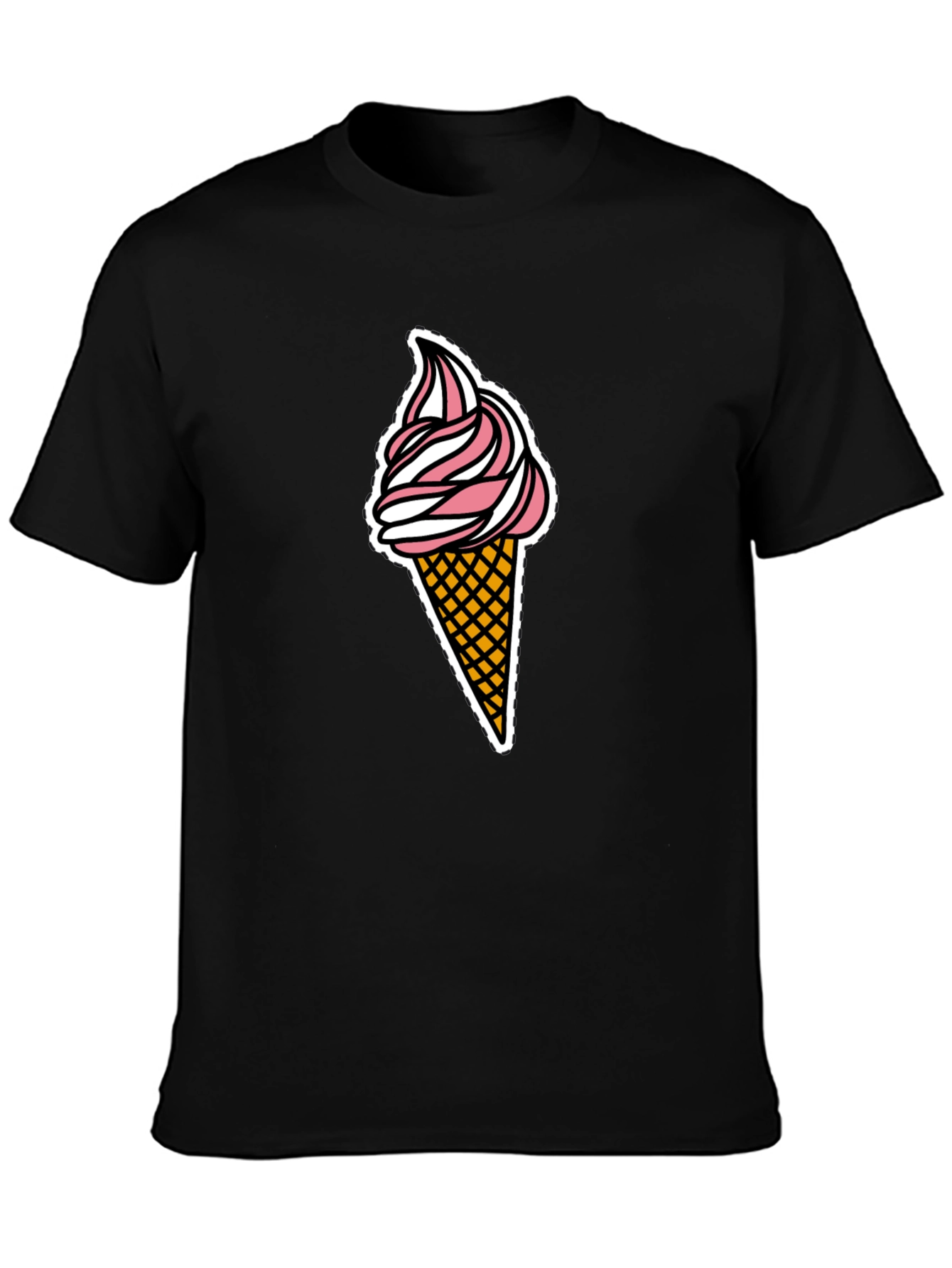 Ice Cream Graphic T-Shirt - Black