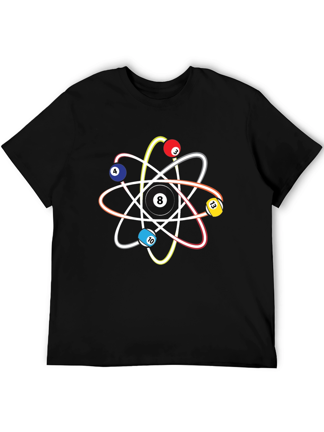 Pool Ball Atom T-Shirt - Physics & Billiards Style