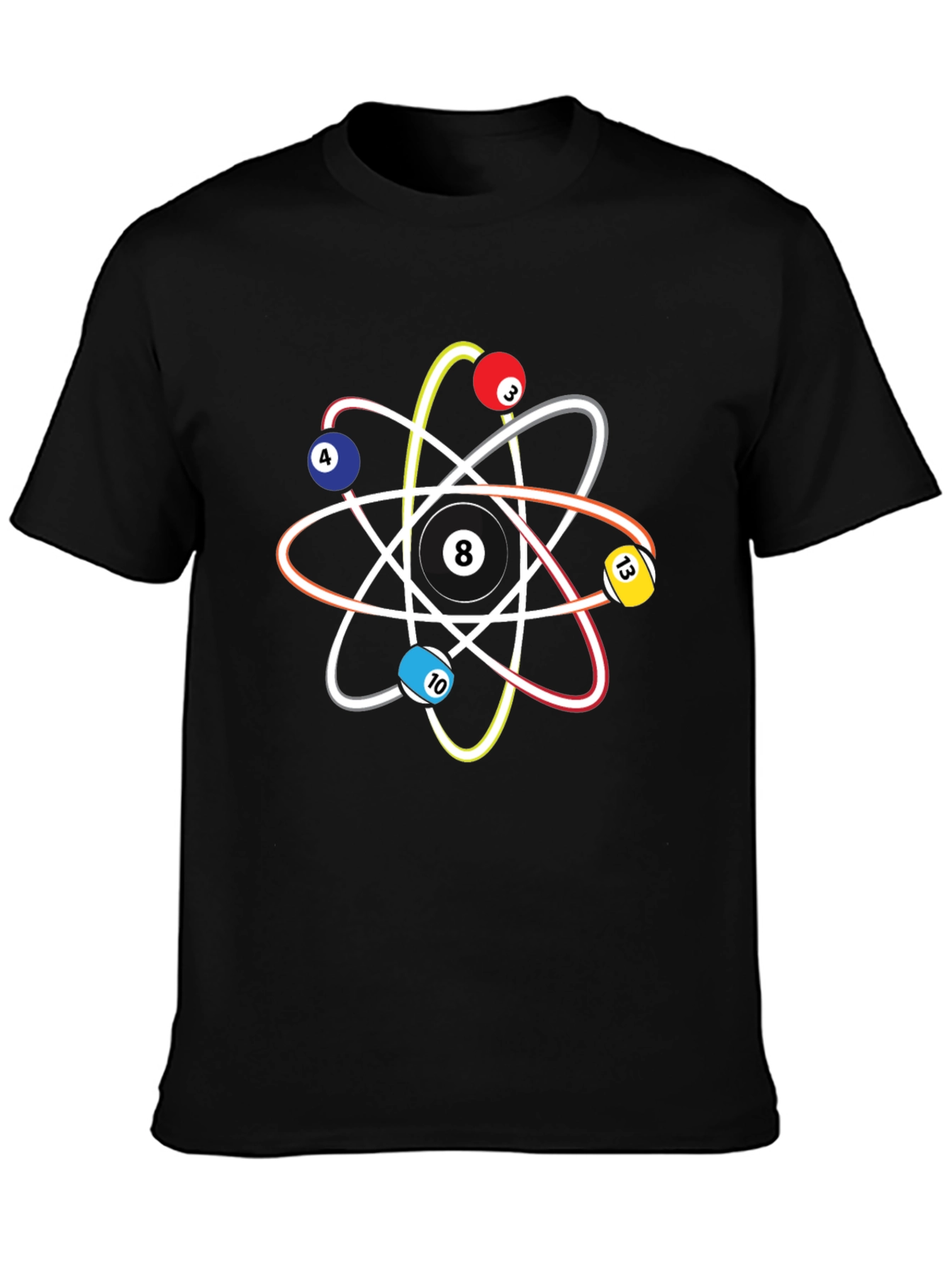 Pool Ball Atom T-Shirt - Physics & Billiards Style