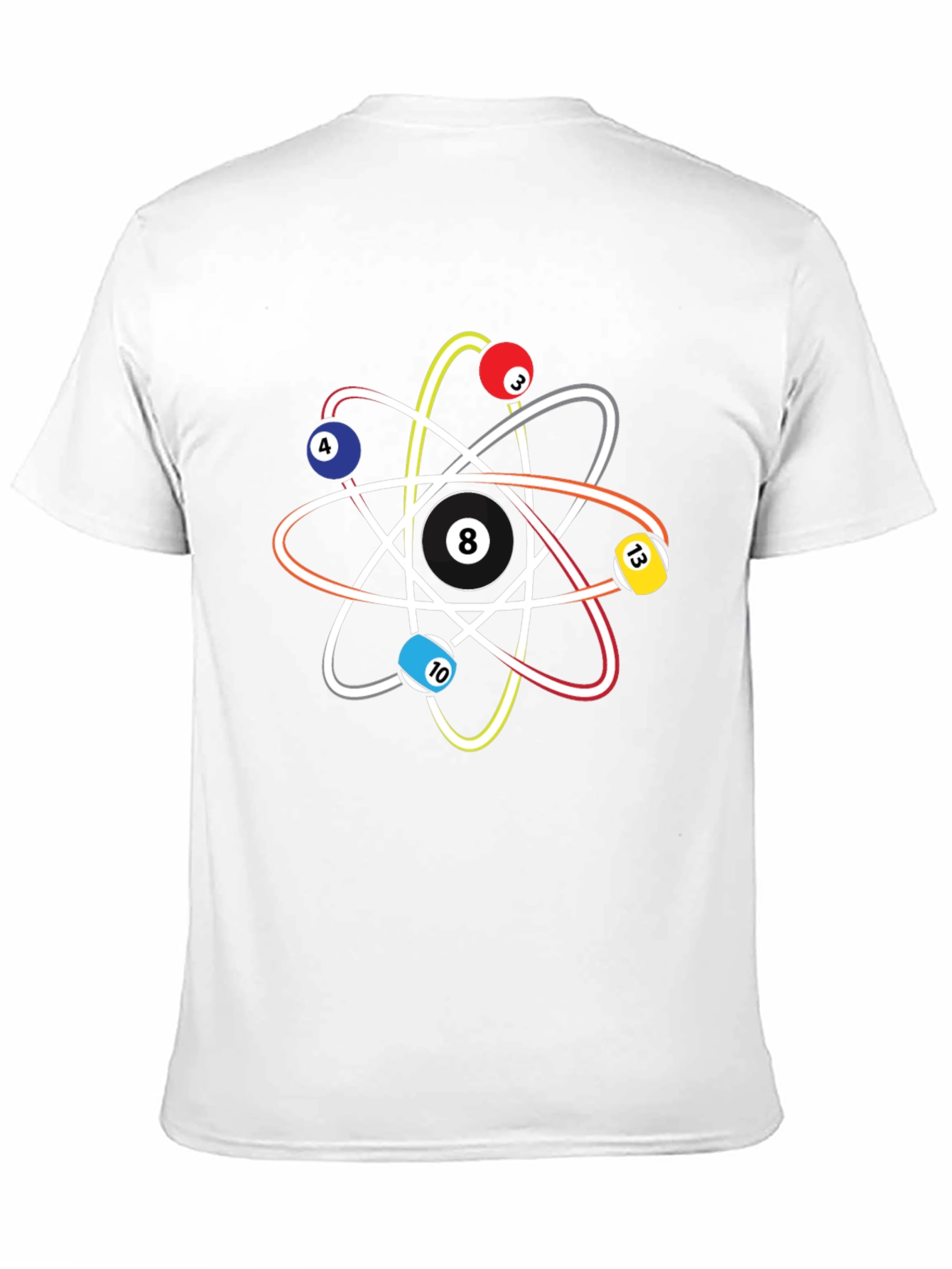 Pool Ball Atom T-Shirt - Physics & Billiards Style