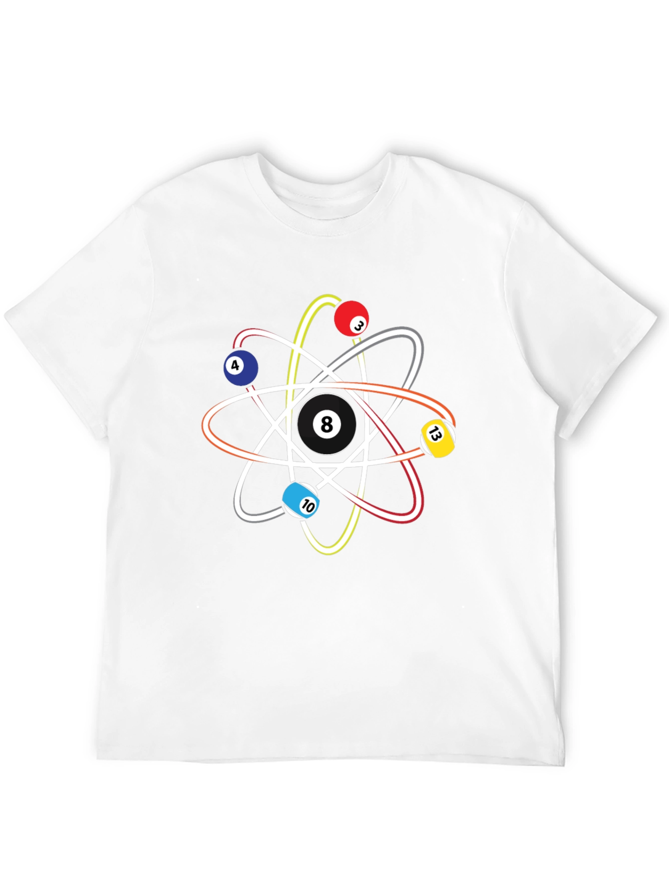 Pool Ball Atom T-Shirt - Physics & Billiards Style