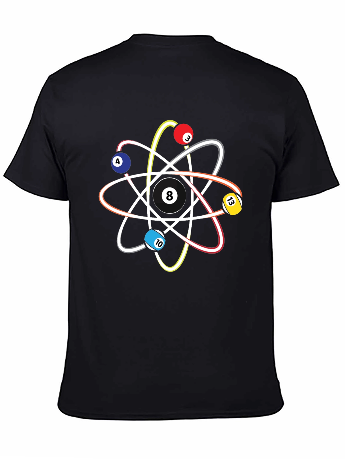Pool Ball Atom T-Shirt - Physics & Billiards Style