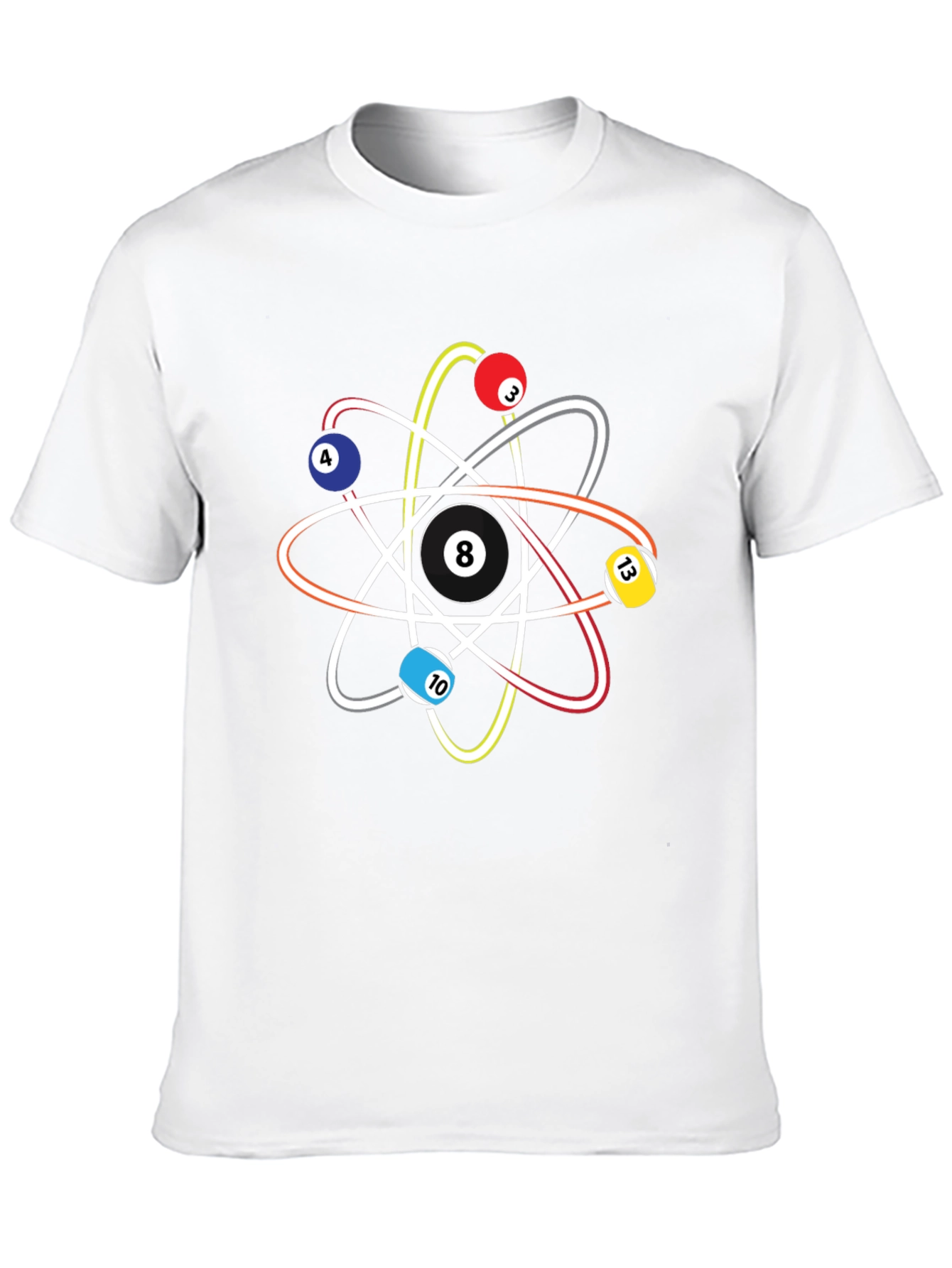 Pool Ball Atom T-Shirt - Physics & Billiards Style