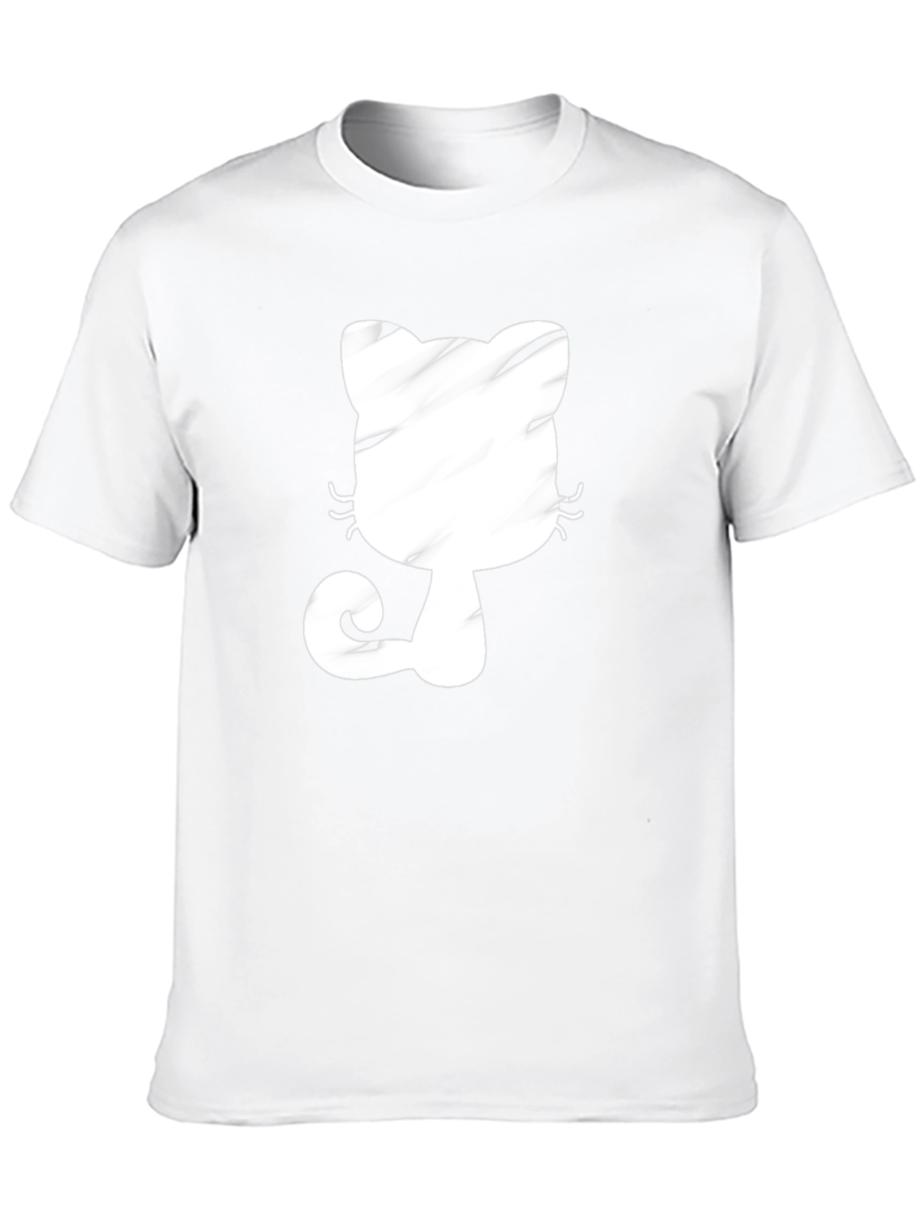 Black T-Shirt with Whimsical Cat Graphic