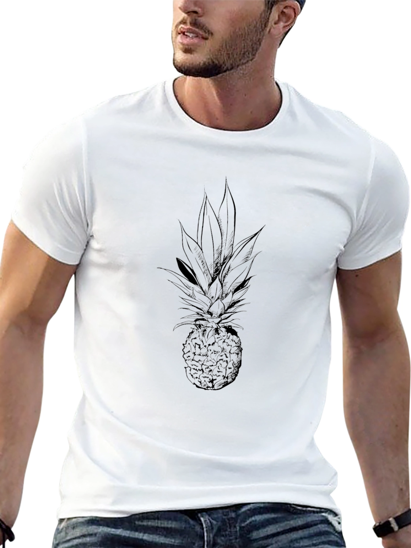 Pineapple Graphic Tee - Black Casual Shirt
