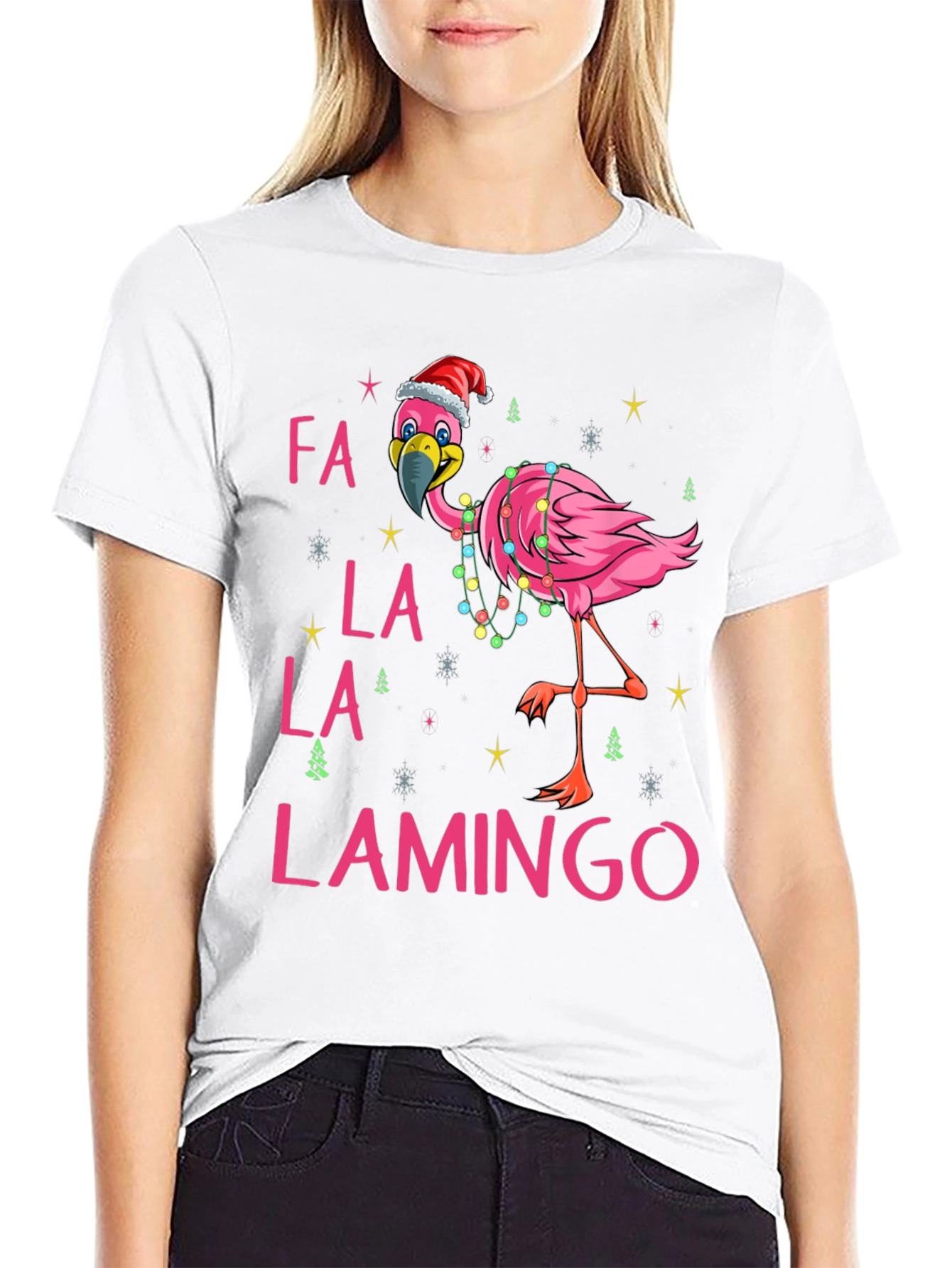 Fa La La La Lamingo Christmas T-Shirt