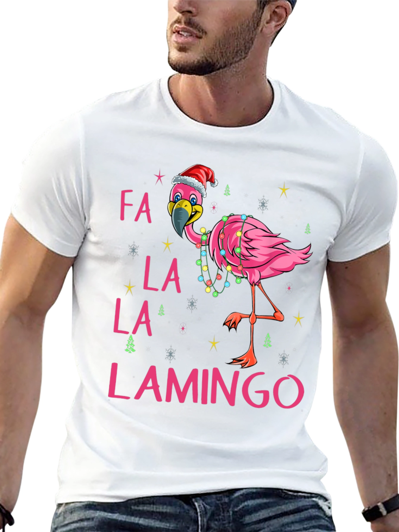 Fa La La La Lamingo Christmas T-Shirt