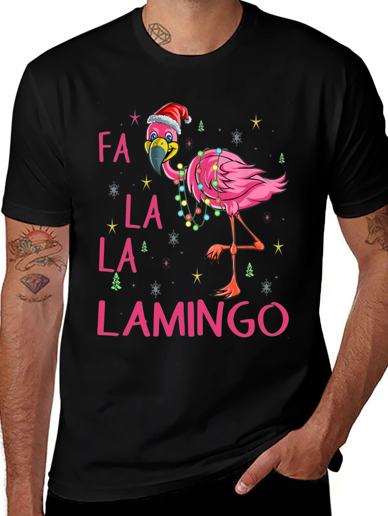 Fa La La La Lamingo Christmas T-Shirt