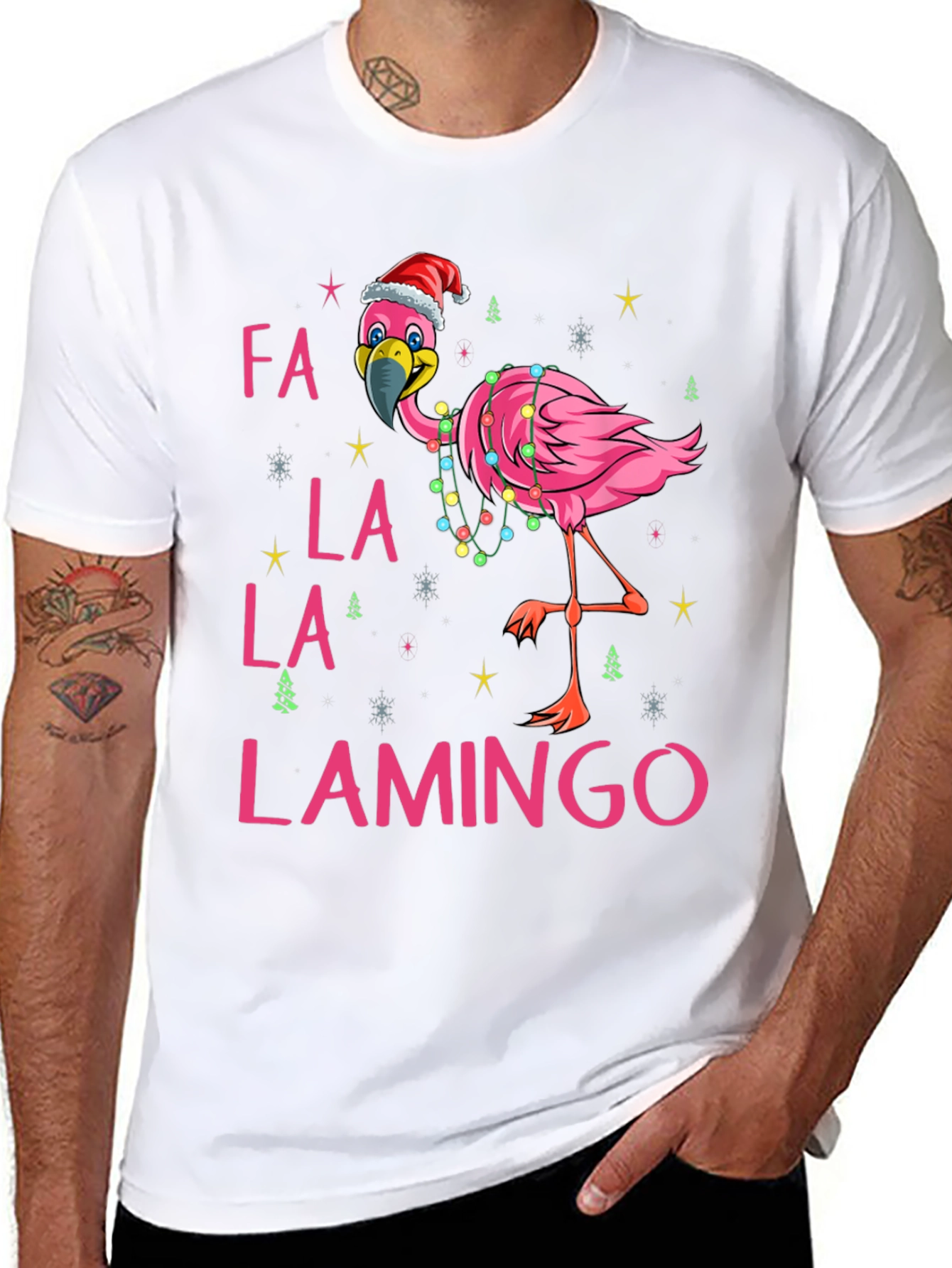Fa La La La Lamingo Christmas T-Shirt