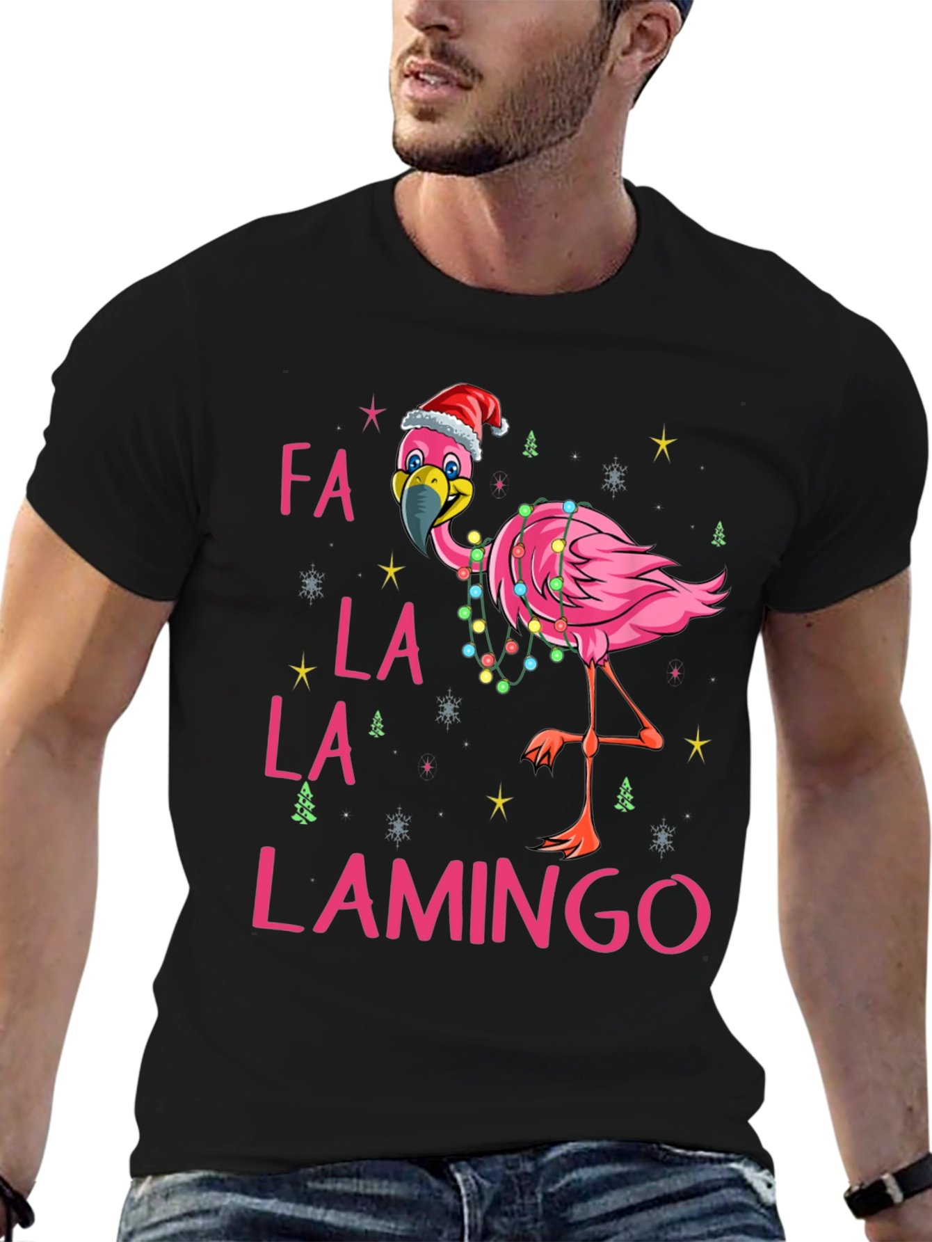 Fa La La La Lamingo Christmas T-Shirt