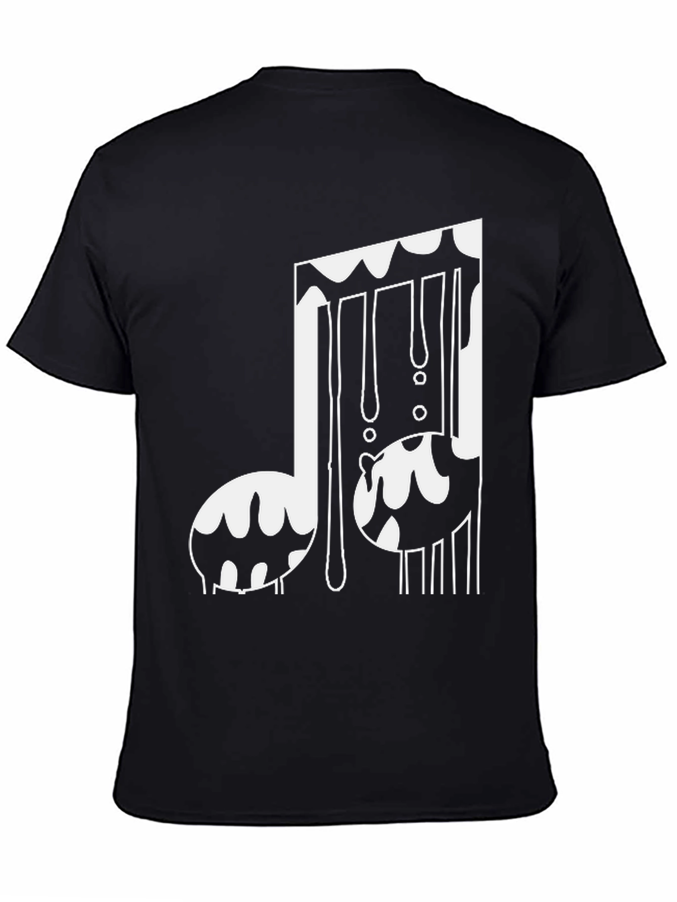 Melting Music Note Black Tee