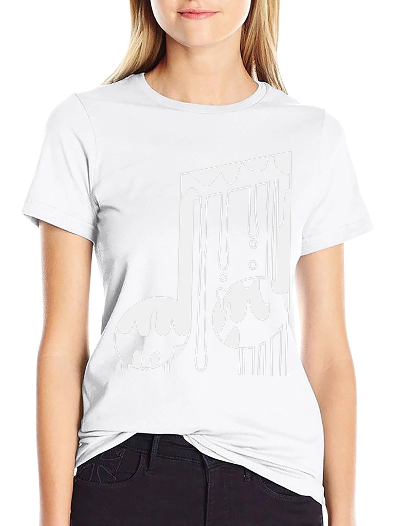 Melting Music Note Black Tee