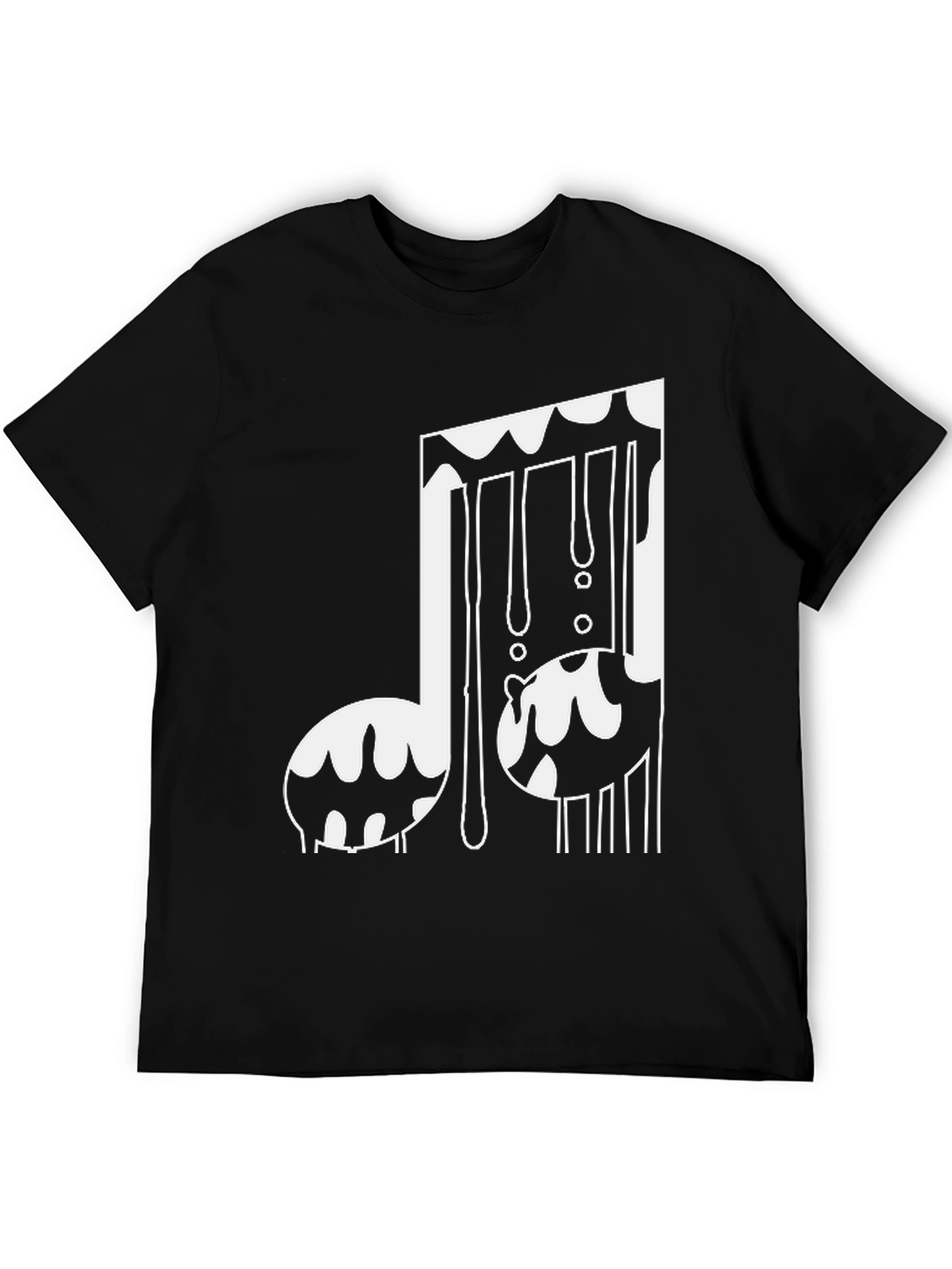 Melting Music Note Black Tee