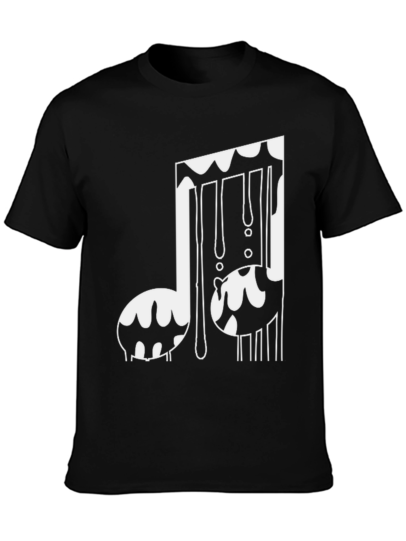 Melting Music Note Black Tee