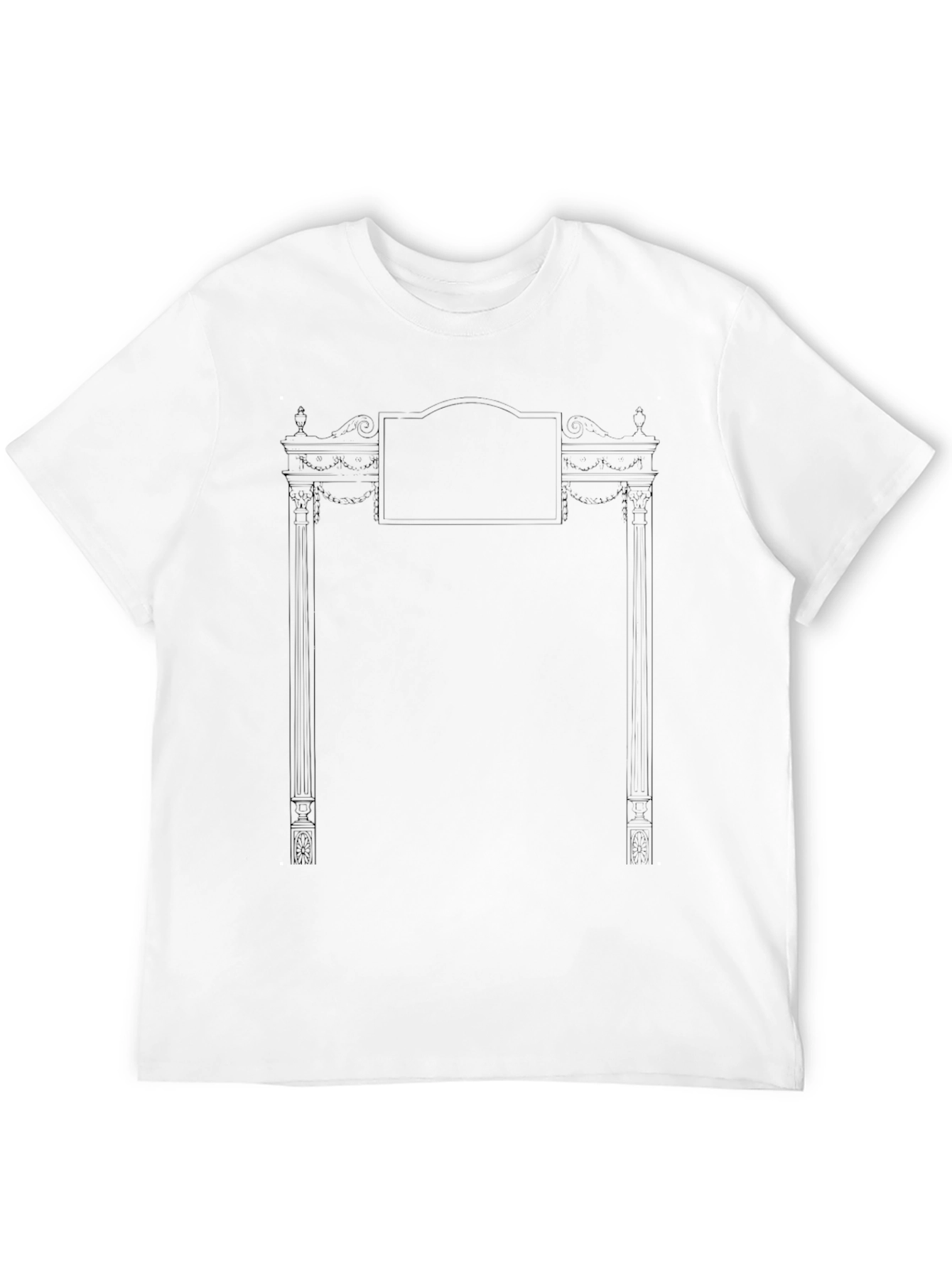 Mens Black T-Shirt with Ornate Frame Graphic