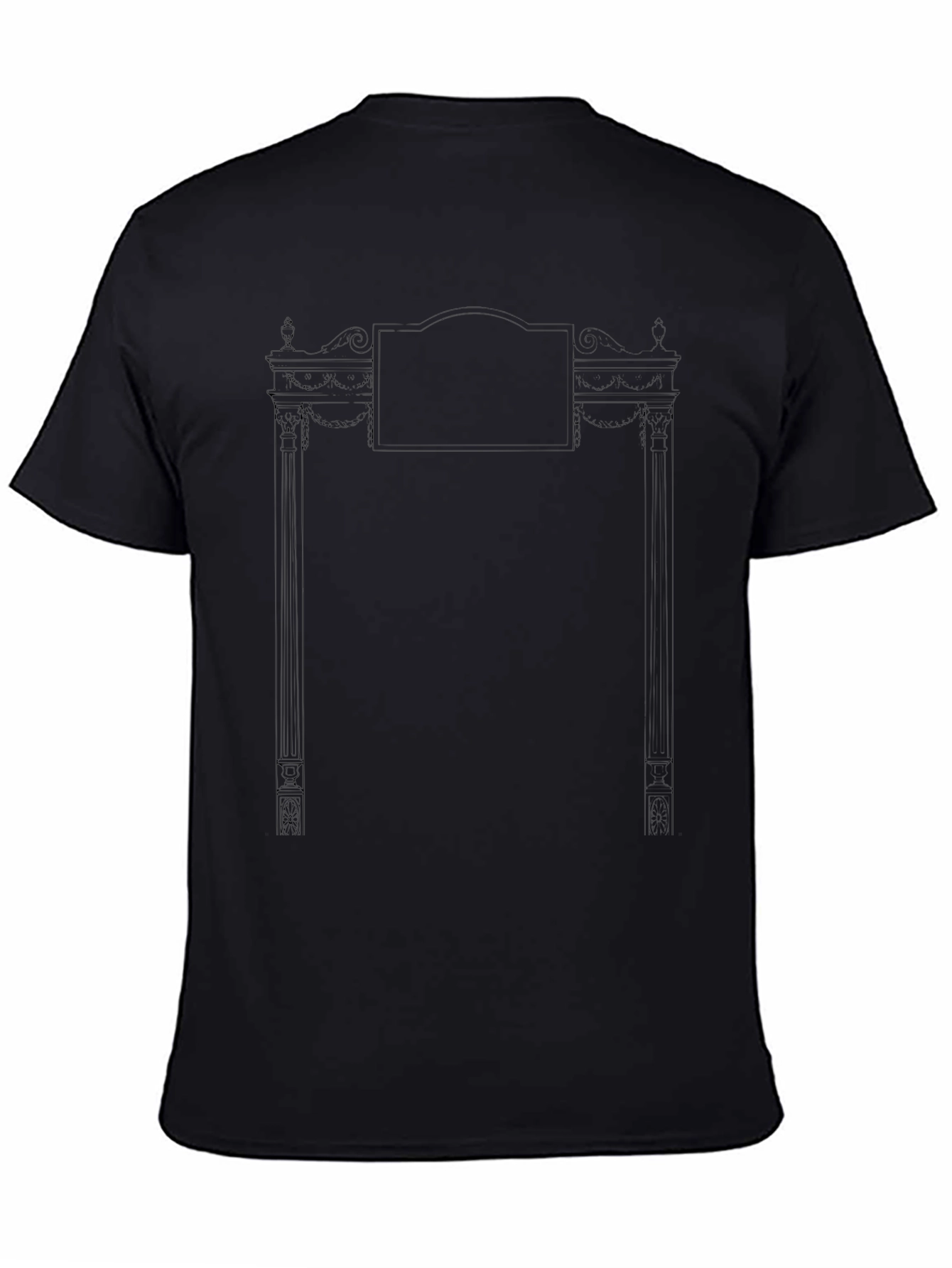 Mens Black T-Shirt with Ornate Frame Graphic