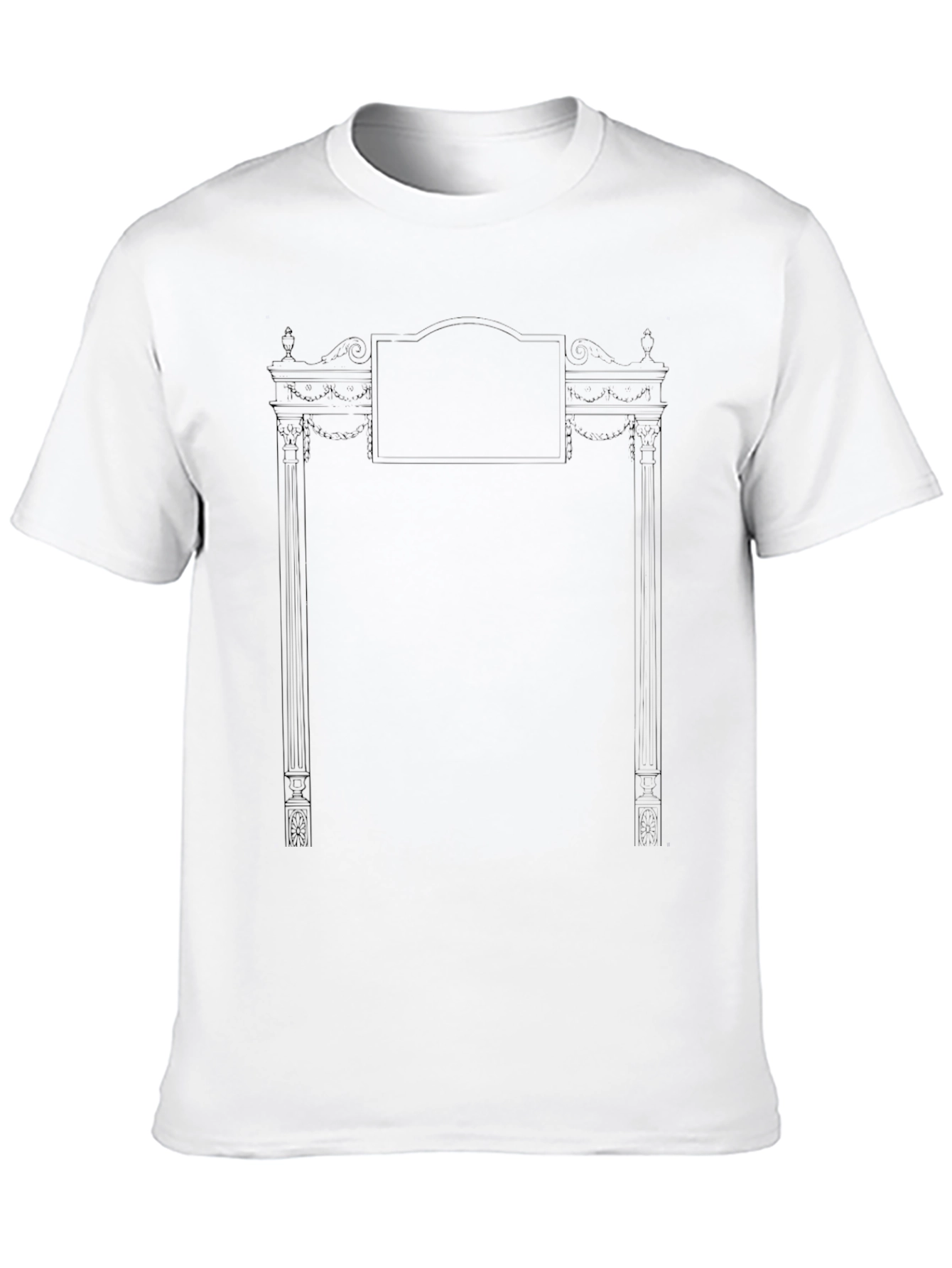 Mens Black T-Shirt with Ornate Frame Graphic
