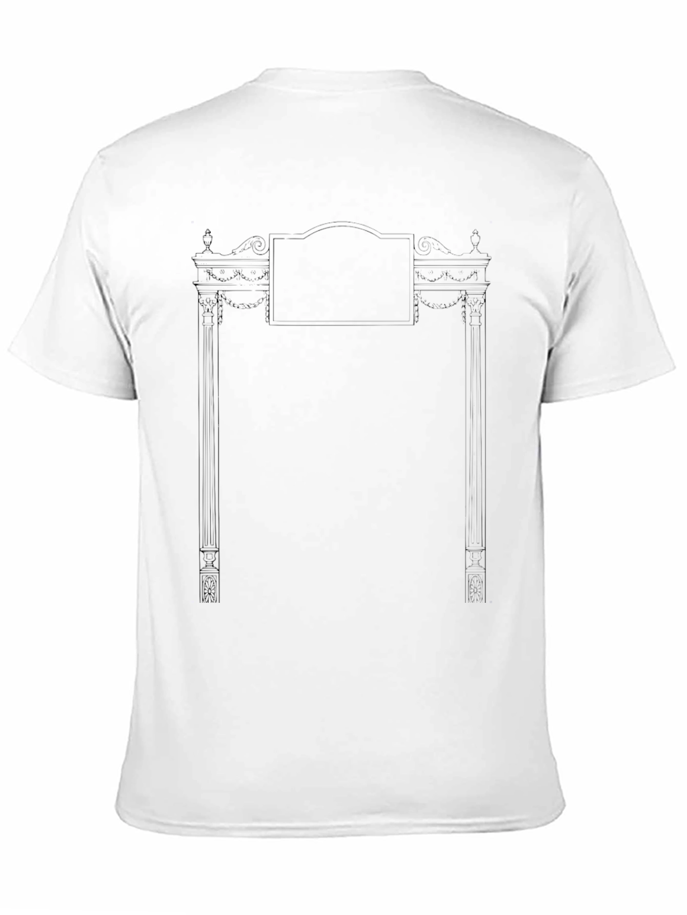 Mens Black T-Shirt with Ornate Frame Graphic